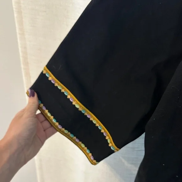 Bob Mackie Black Blazer with Gold and Multicolor Elephant Embroidery - Picture 4 of 6